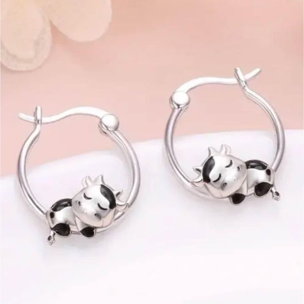 New cow hoop earrings